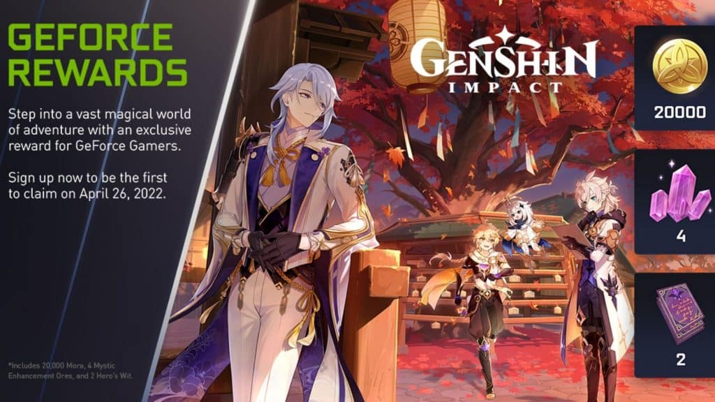 Genshin Impact Geforce rewards screenshot