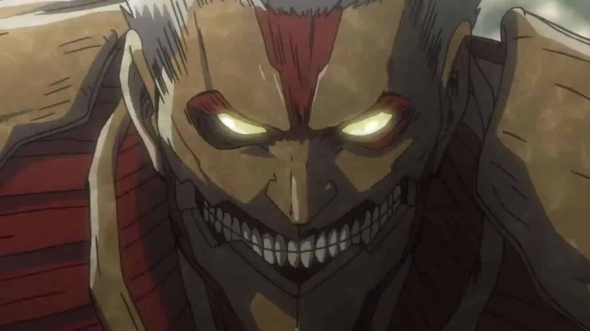 the armored titan smiling in aot