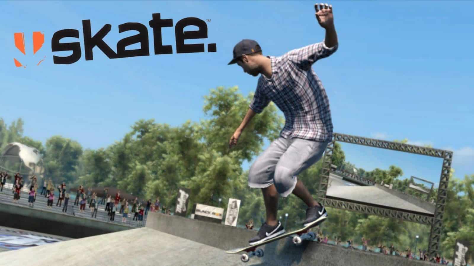 player doing an ollie in skate
