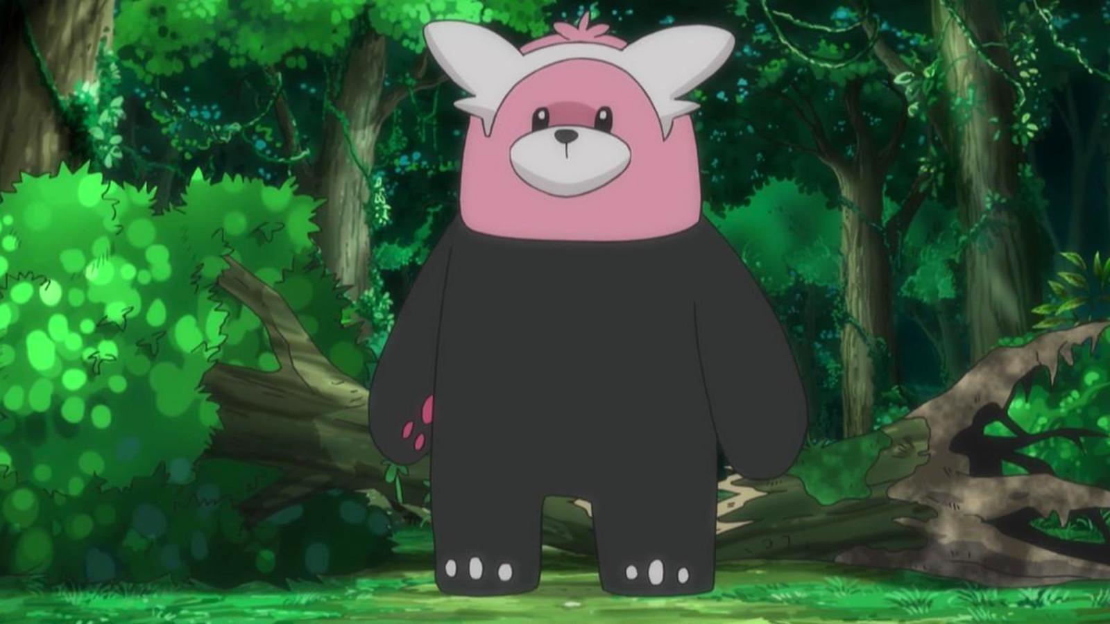 Bewear appearing in the Pokemon anime