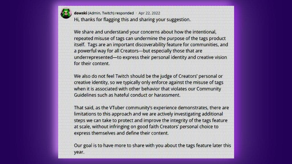 twitch response to vtuber tag