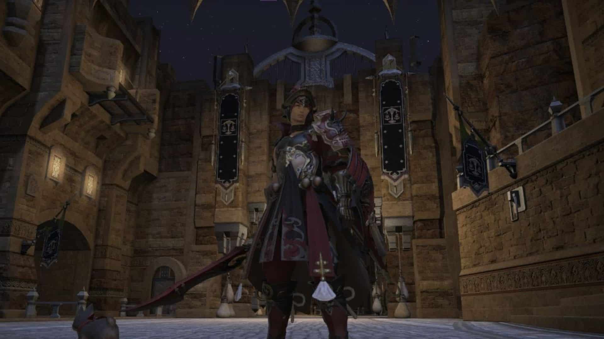 a paladin posing in ff 14
