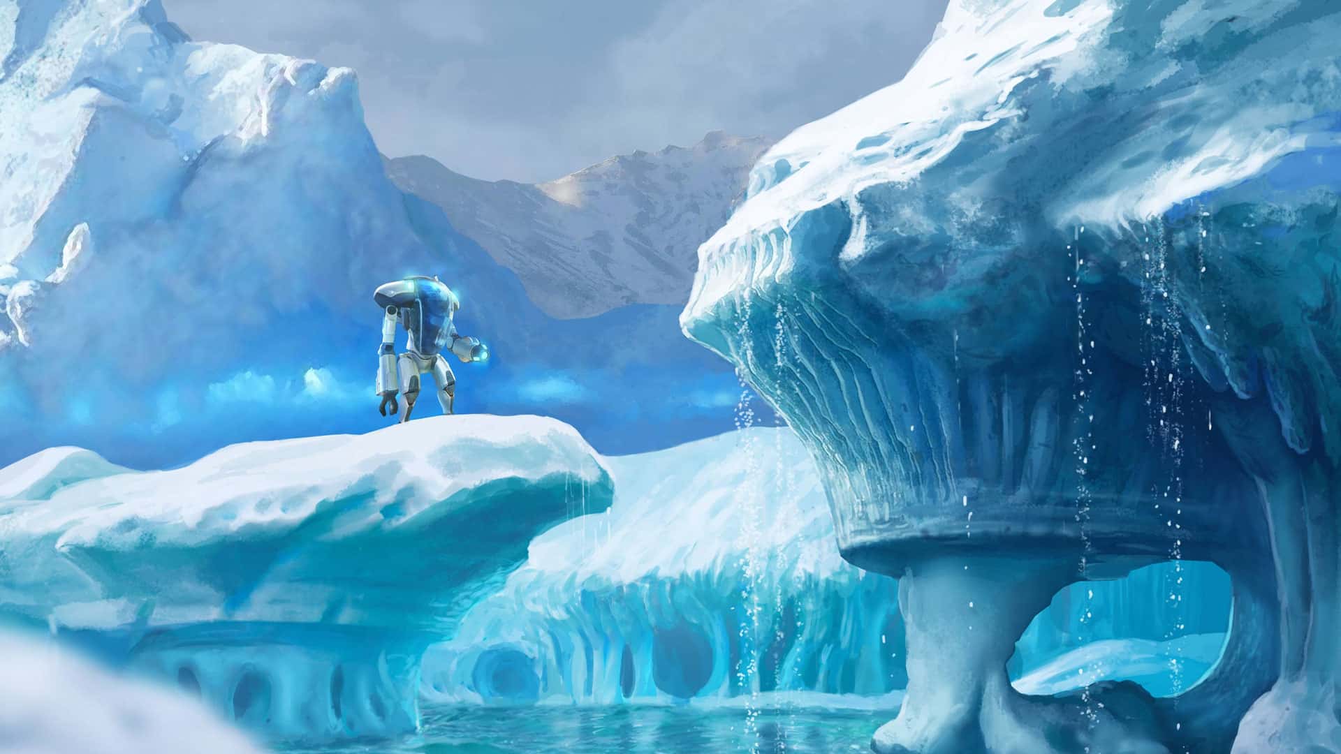 Icy caves Artwork from Subnautica below zero