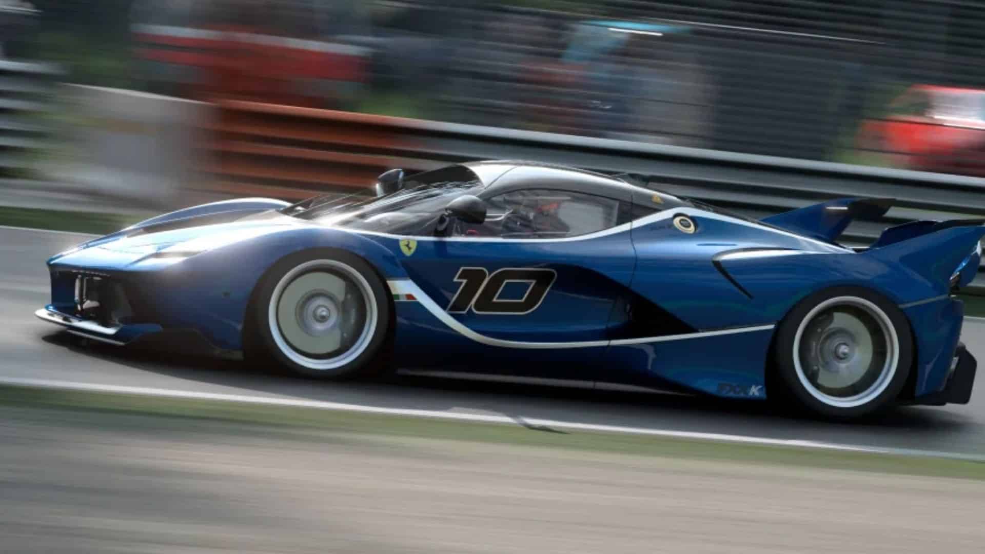 Ferarri racing in Gran Turismo 7.