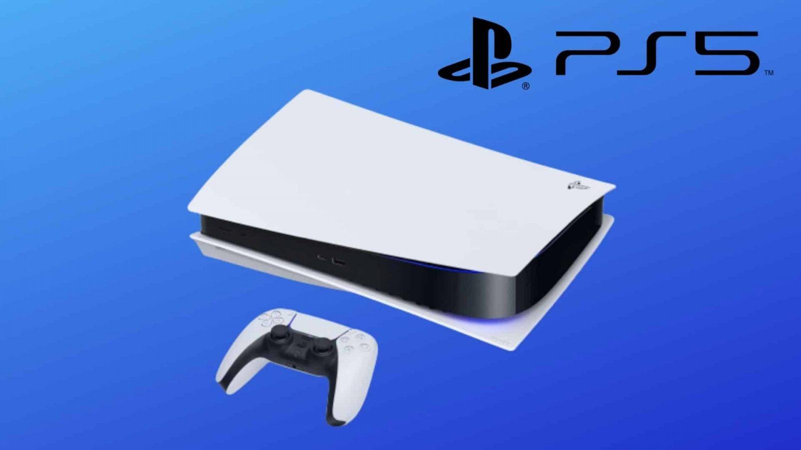 sony playstation 5 console and logo