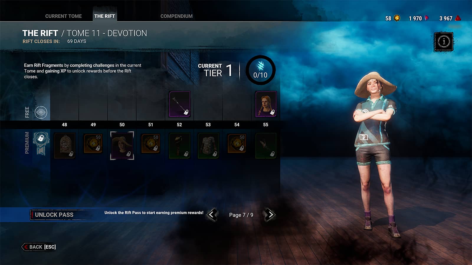 A new head cosmetic for Feng Min in The Rift for DBD