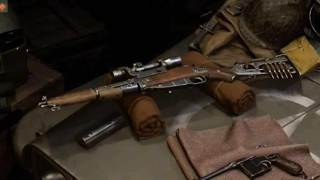 3-line rifle lying on table in cod