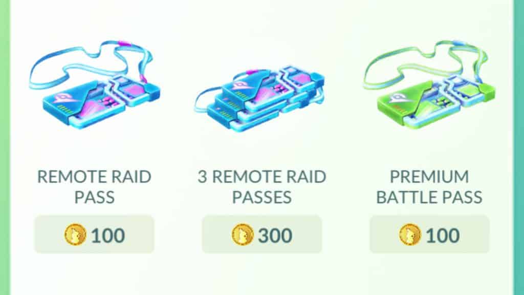 Remote Raid Passes in the Pokemon Go Shop