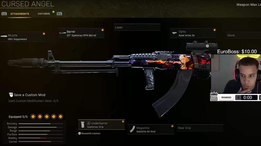 Swagg Warzone AK-47 loadout screen
