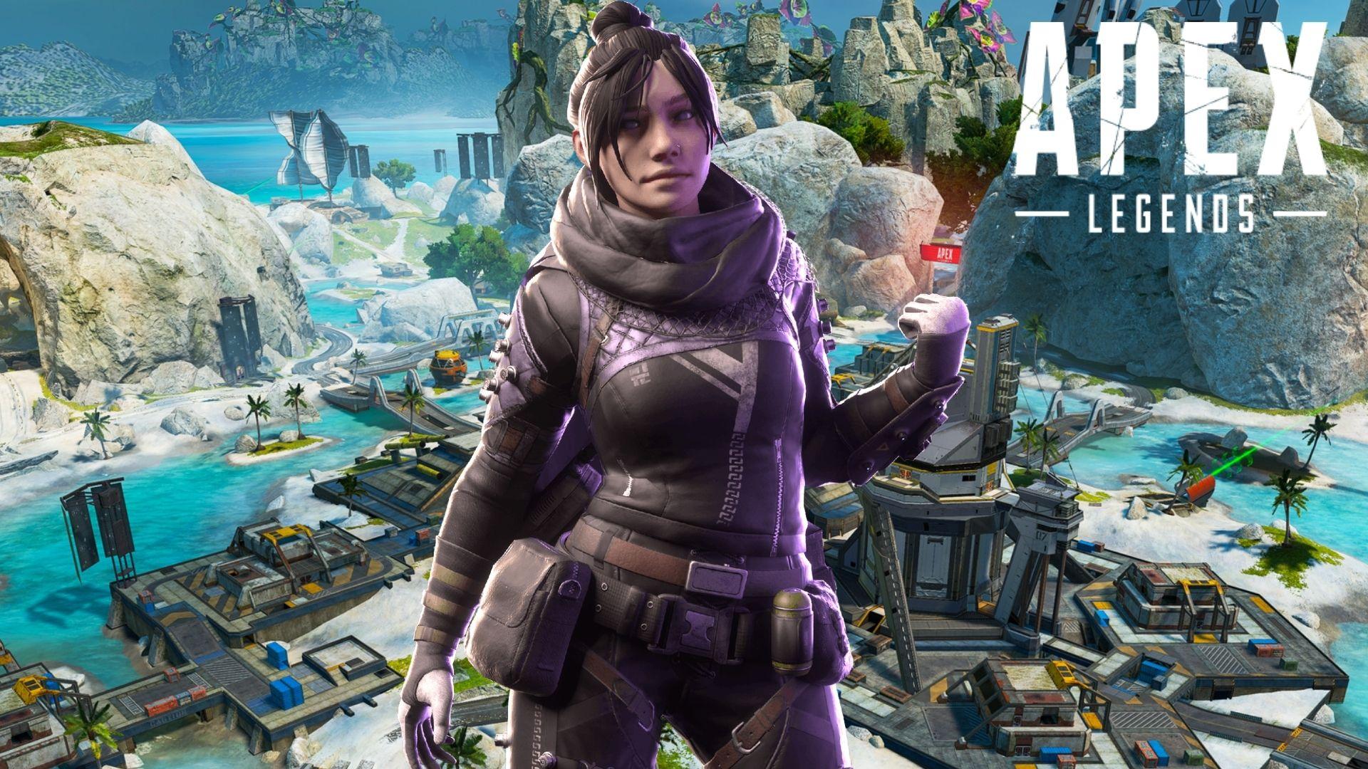 Wraith stood on Apex Legends Storm Point map