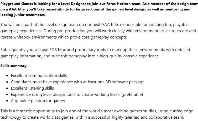 Forza Horizon 6 level designer