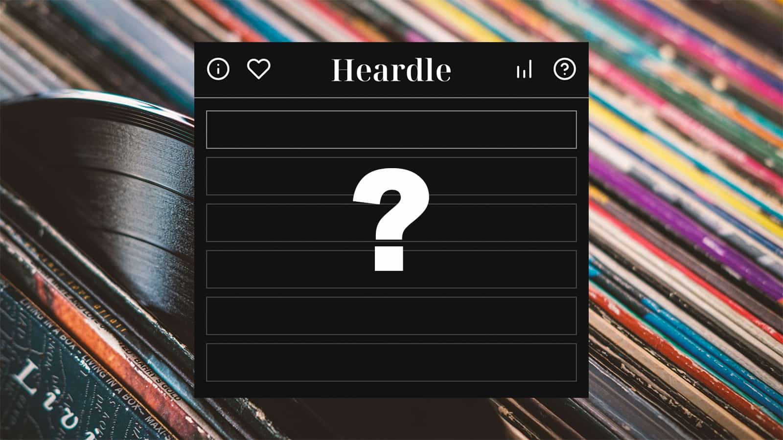 The Heardle screen with a question mark on it