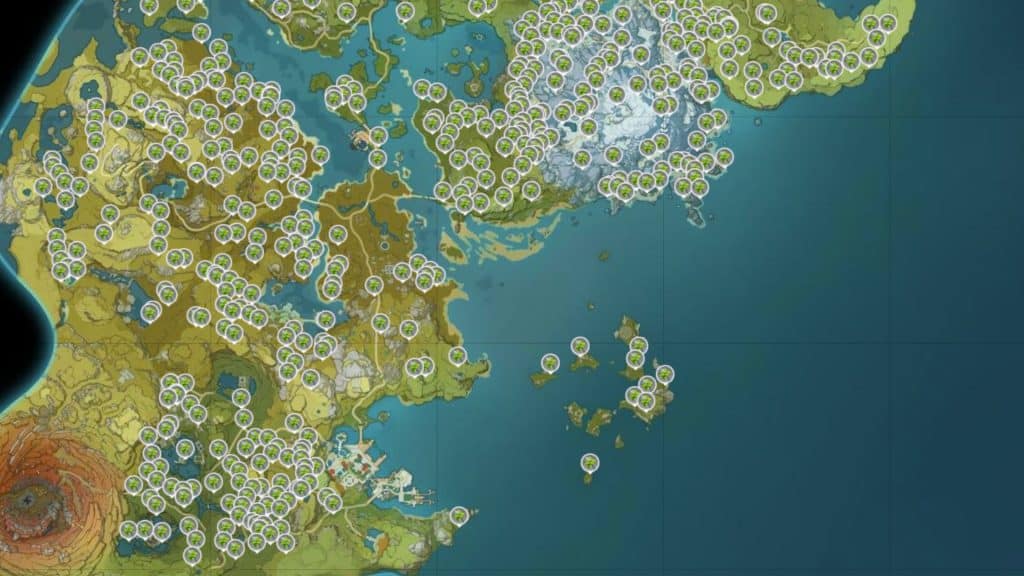 Dragonspine and Liyue map location Genshin Impact