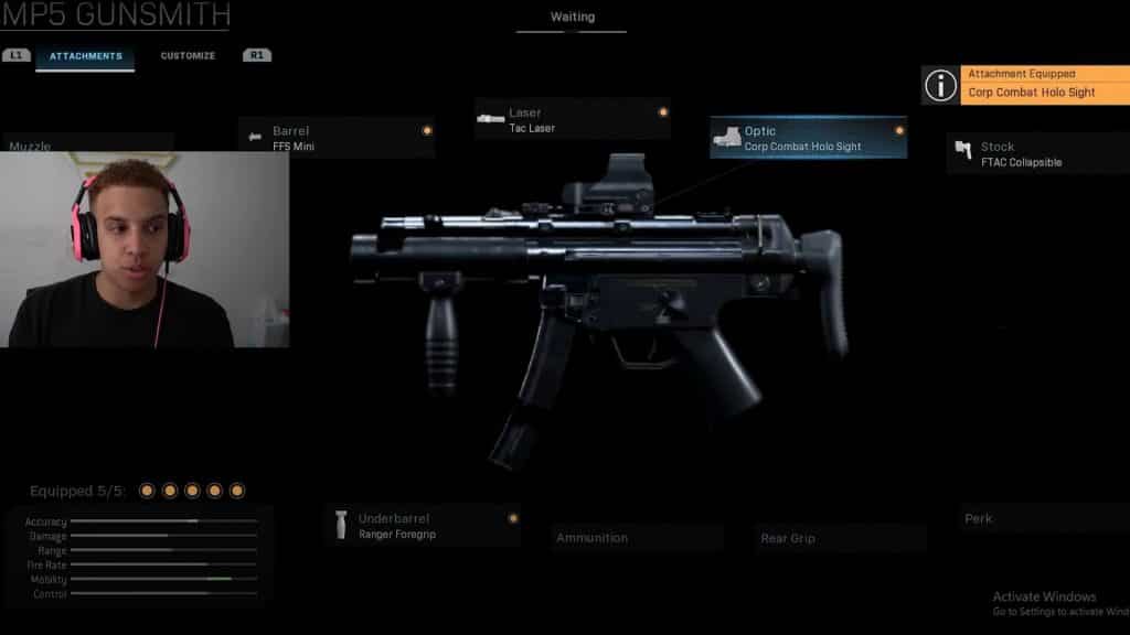 Swagg Warzone MP5 weapon preview screen