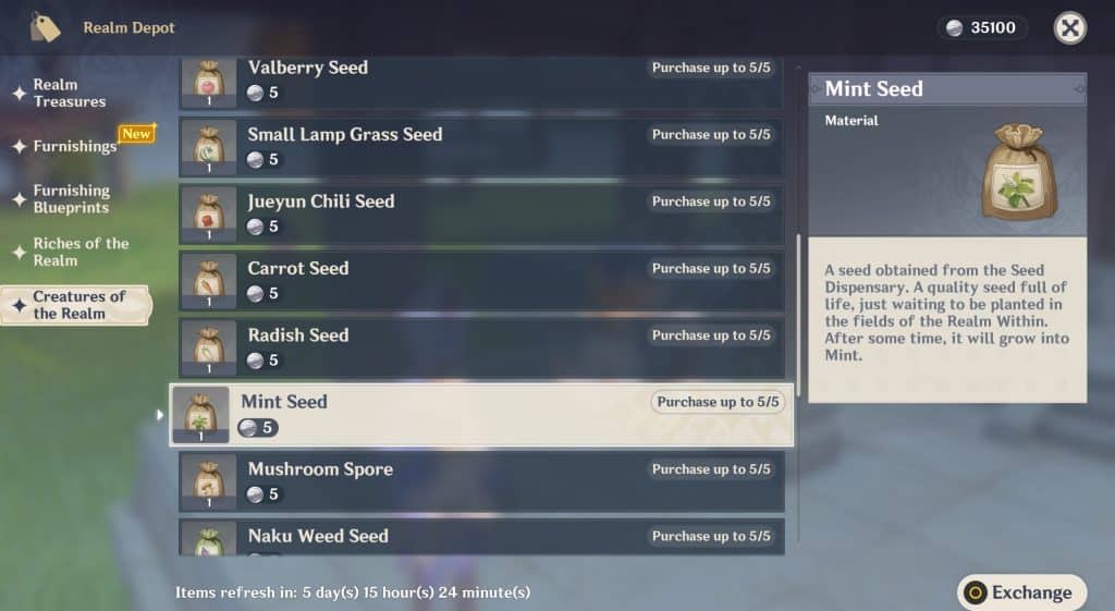 An image of Mint Seeds in-game