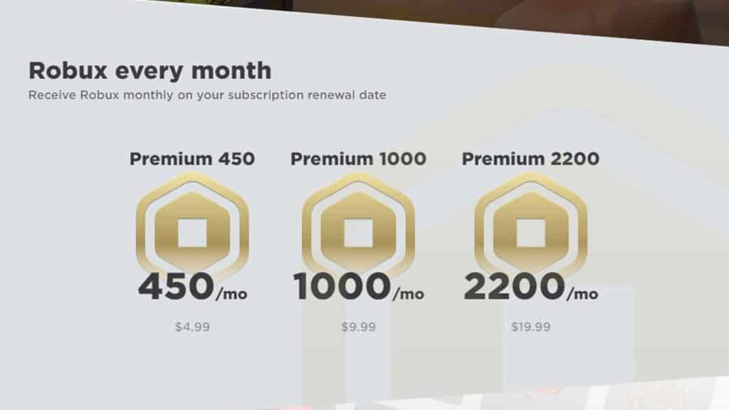 Roblox Premium rewards players with in-game currency every month
