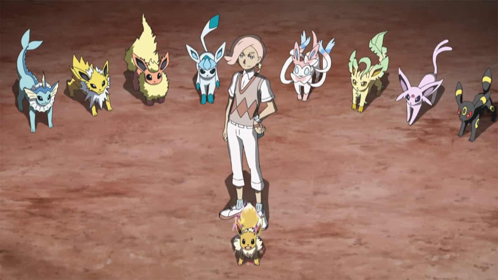 All Eeveelutions appearing in the Pokemon anime