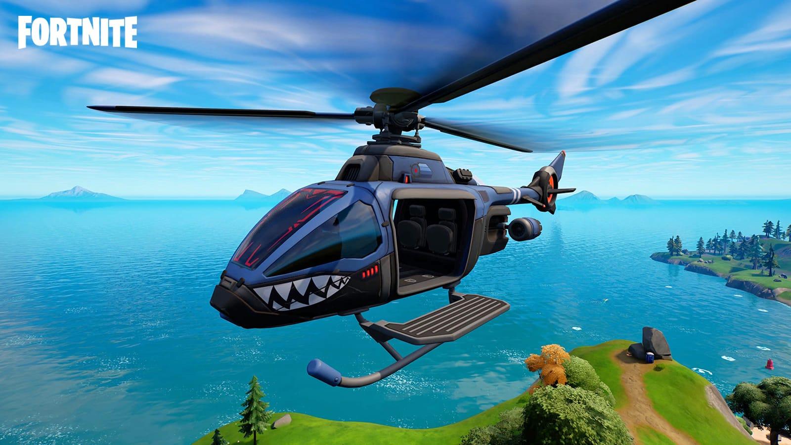 A Choppa helicopter in Fortnite