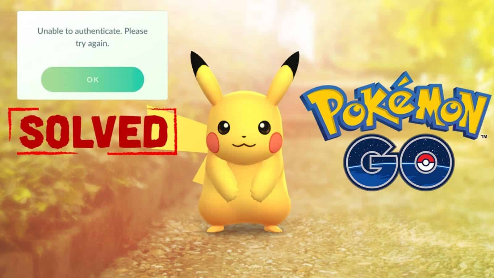 pokemon go unable to authenticate error solved with pikachu thumbnail