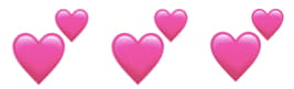 Pink heart emojis