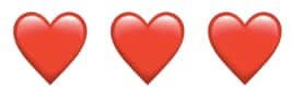 Red heart emojis