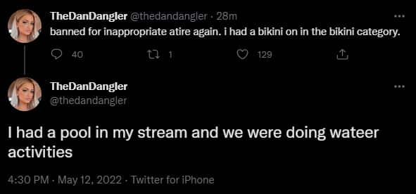 TheDanDangler Twitter why she was banned