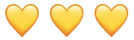 Yellow hearts on snapchat