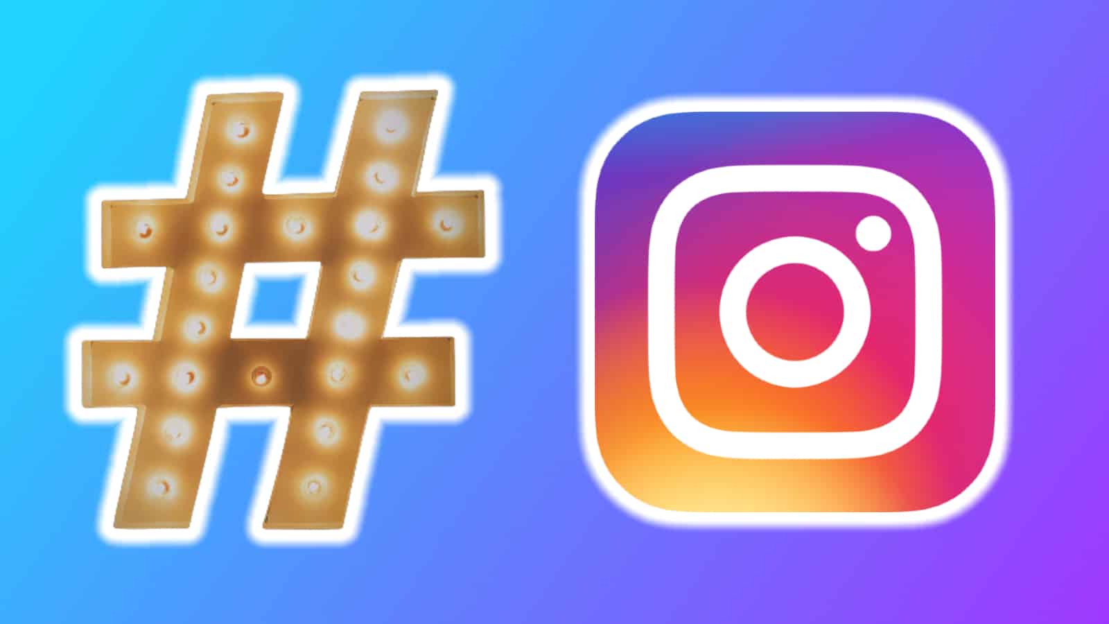 Hashtag next to Instagram logo