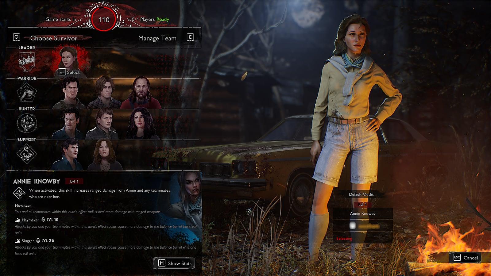 Annie Knowby in Evil Dead The Game, one of the Leader classes