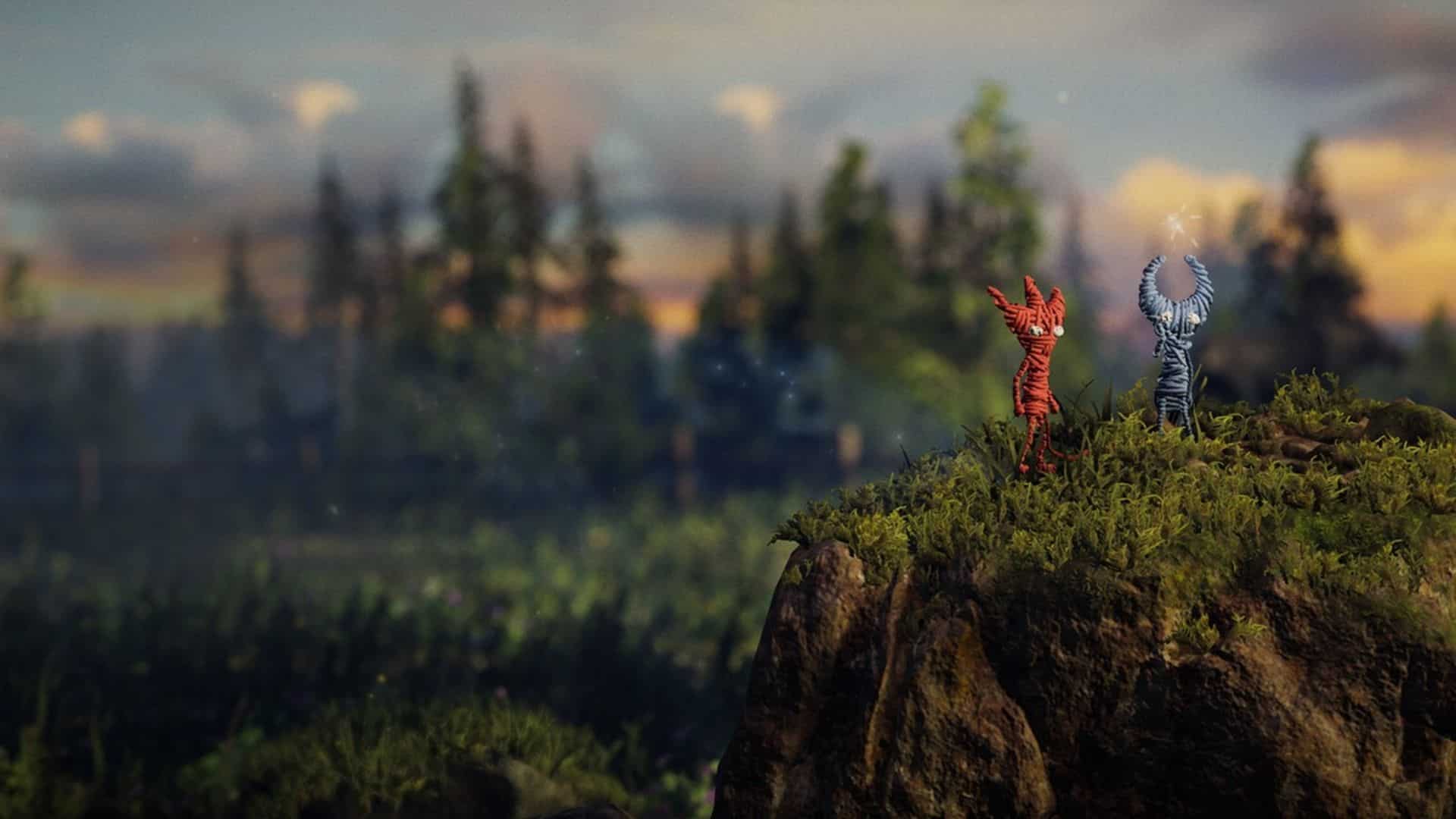 two yarns on a cliff in unravel 2