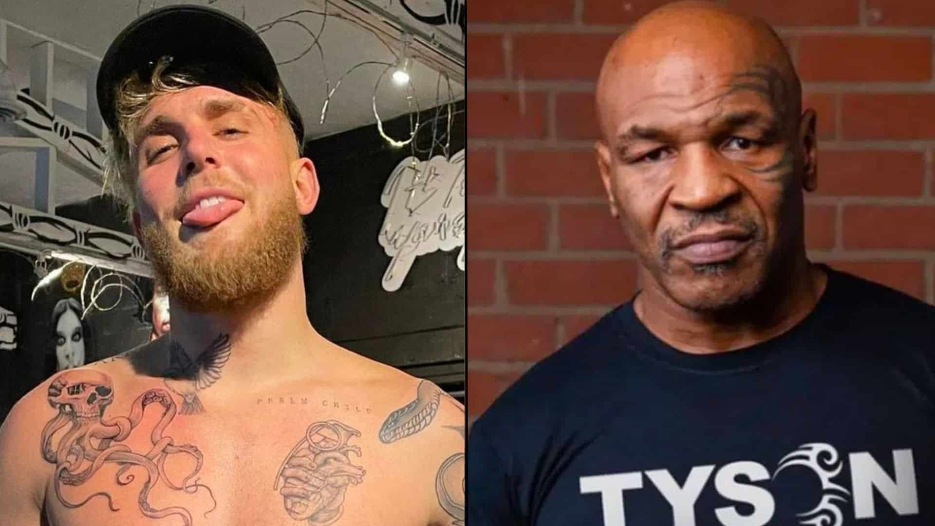 Jake Paul side-by-side with Mike Tyson