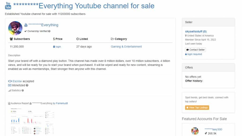 skydoesminecraft selling channel