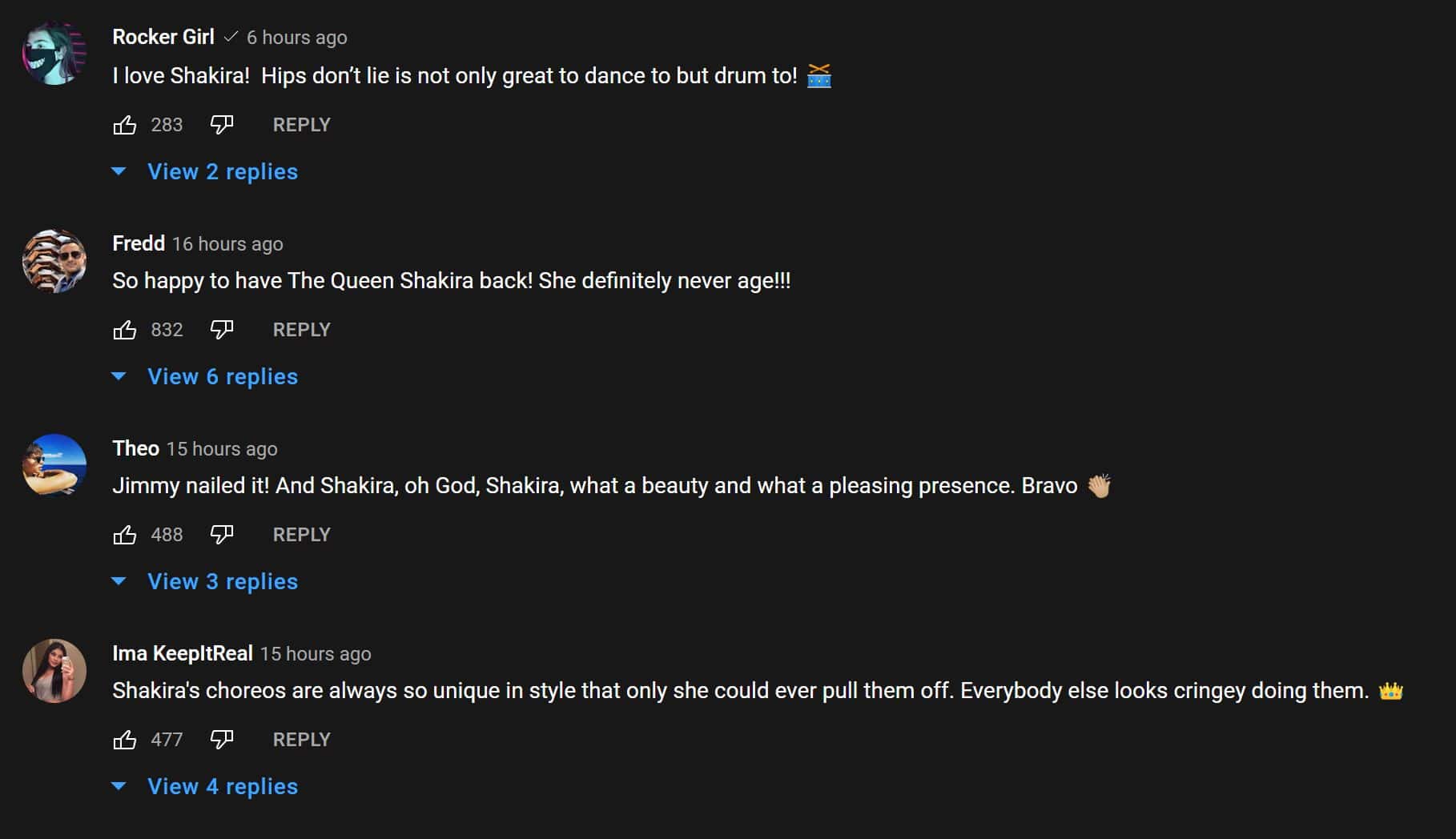YouTube comments gush over Shakira