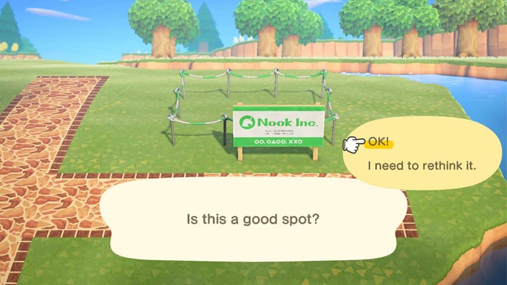 An empty plot of land in Animal Crossing: New Horizons