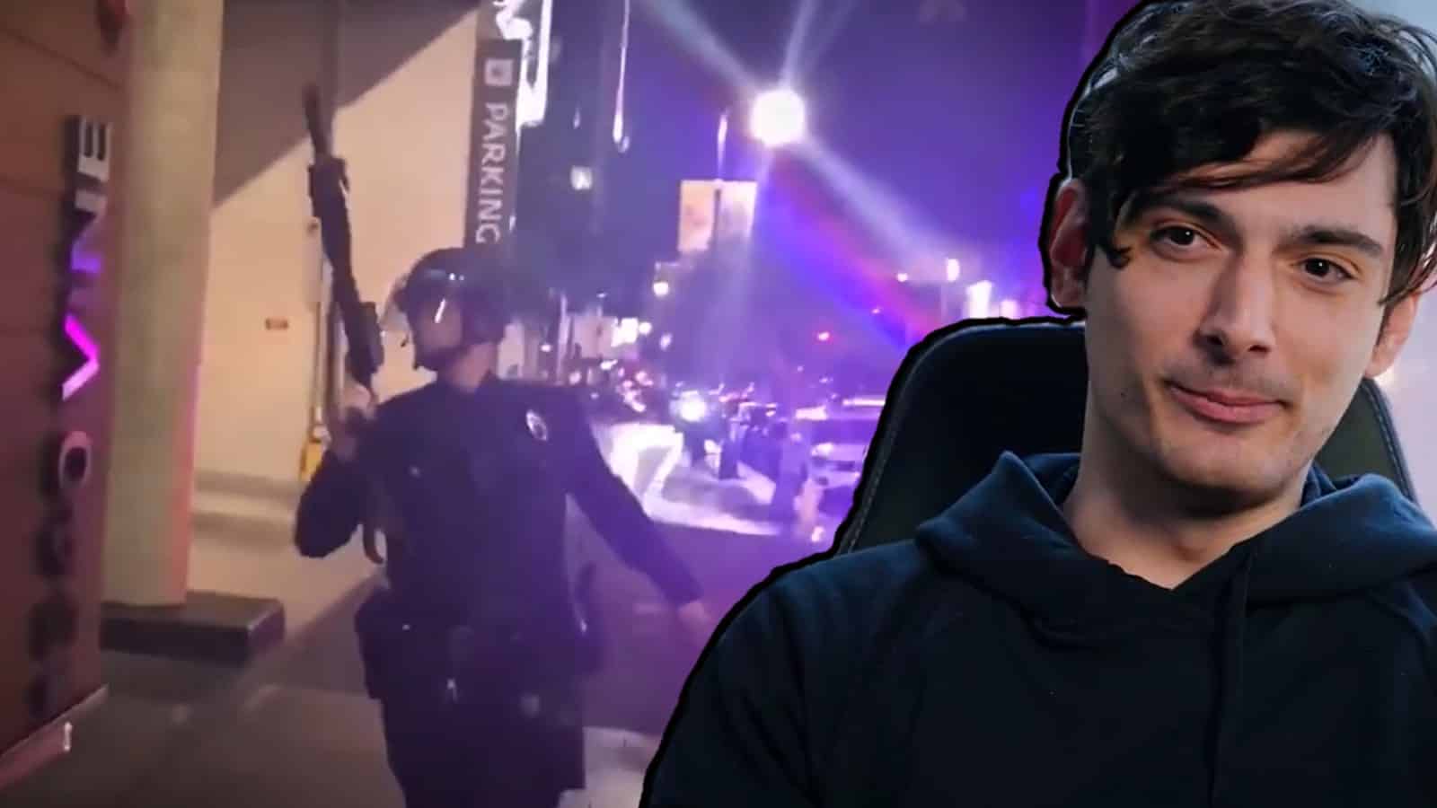 Ice Poseidon interview in front of SWAT team