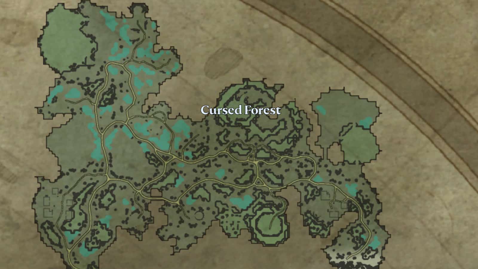 V Rising cursed forest location on map
