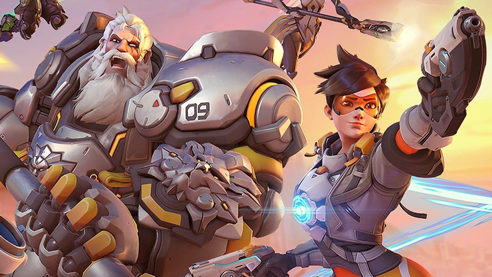 An image of the Overwatch characters Torbjorn and Tracer.