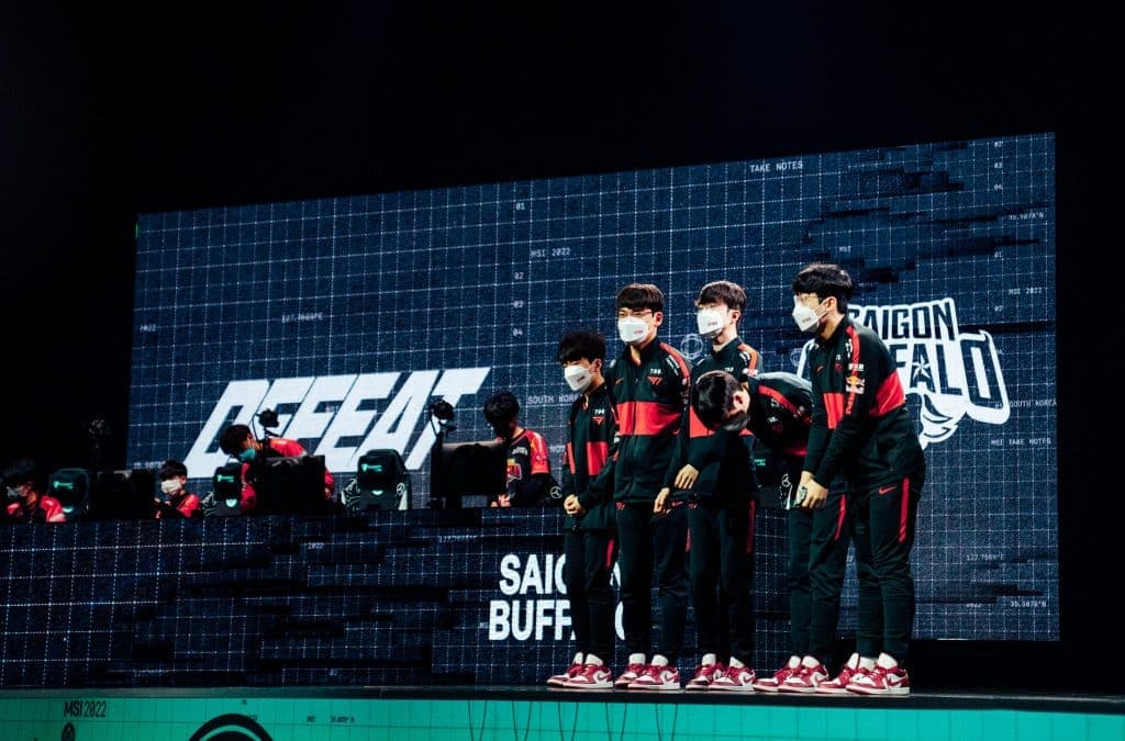 T1 on stage at MSI 2022
