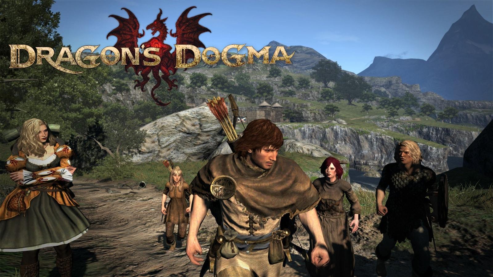 An image of Dragon's Dogma characters featured the game like Skyrim.