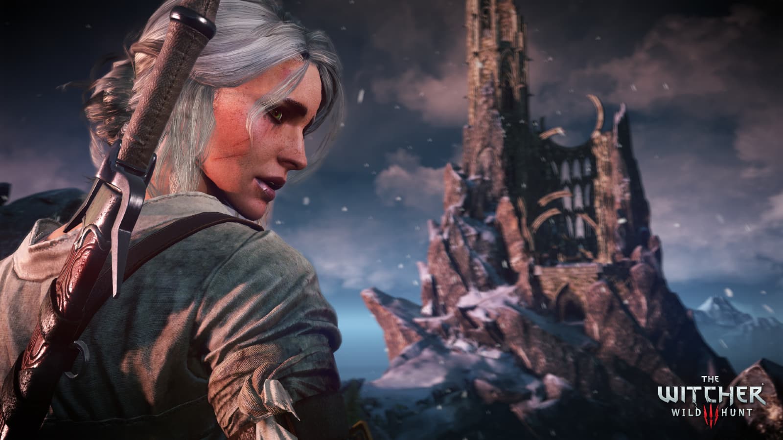 An image of Ciri in The Witcher 3, an open world game like Skyrim.