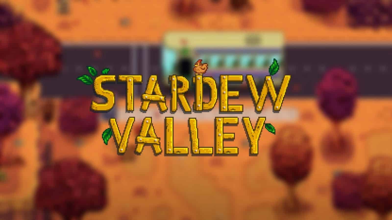 stardew valley logo fall setting background