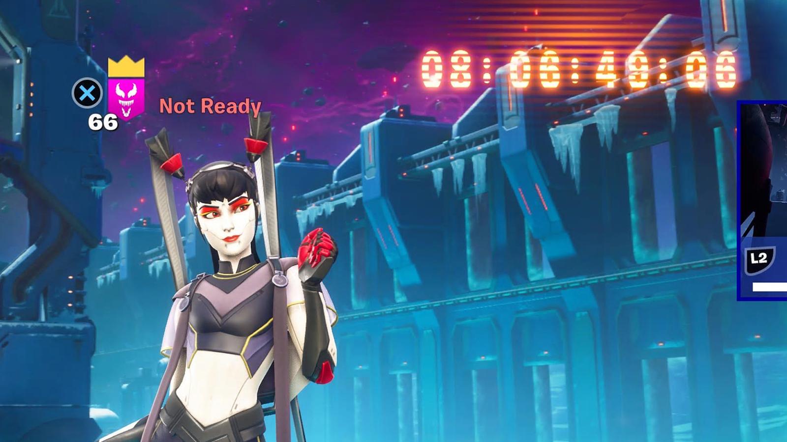 The Fortnite Chapter 3 Season 2 countdown timer in game