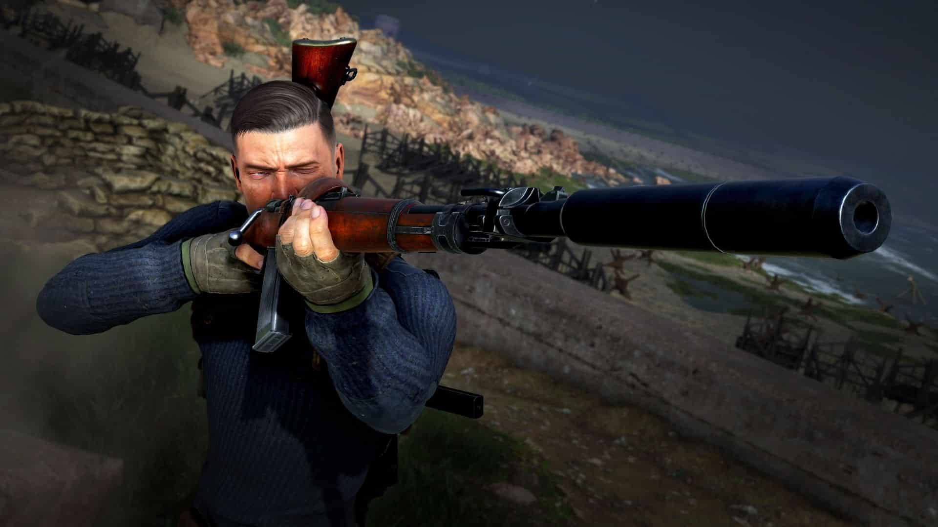 karl aiming down his rifle in sniper elite 5