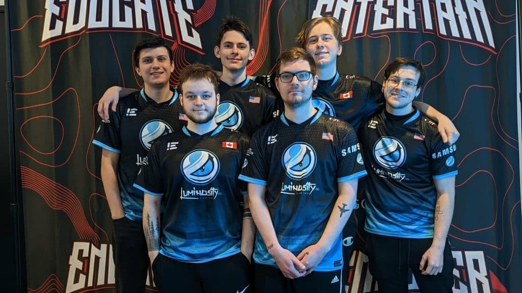 Luminosity Gaming pose as a team after qualifying for VCT Stage 2 Challengers