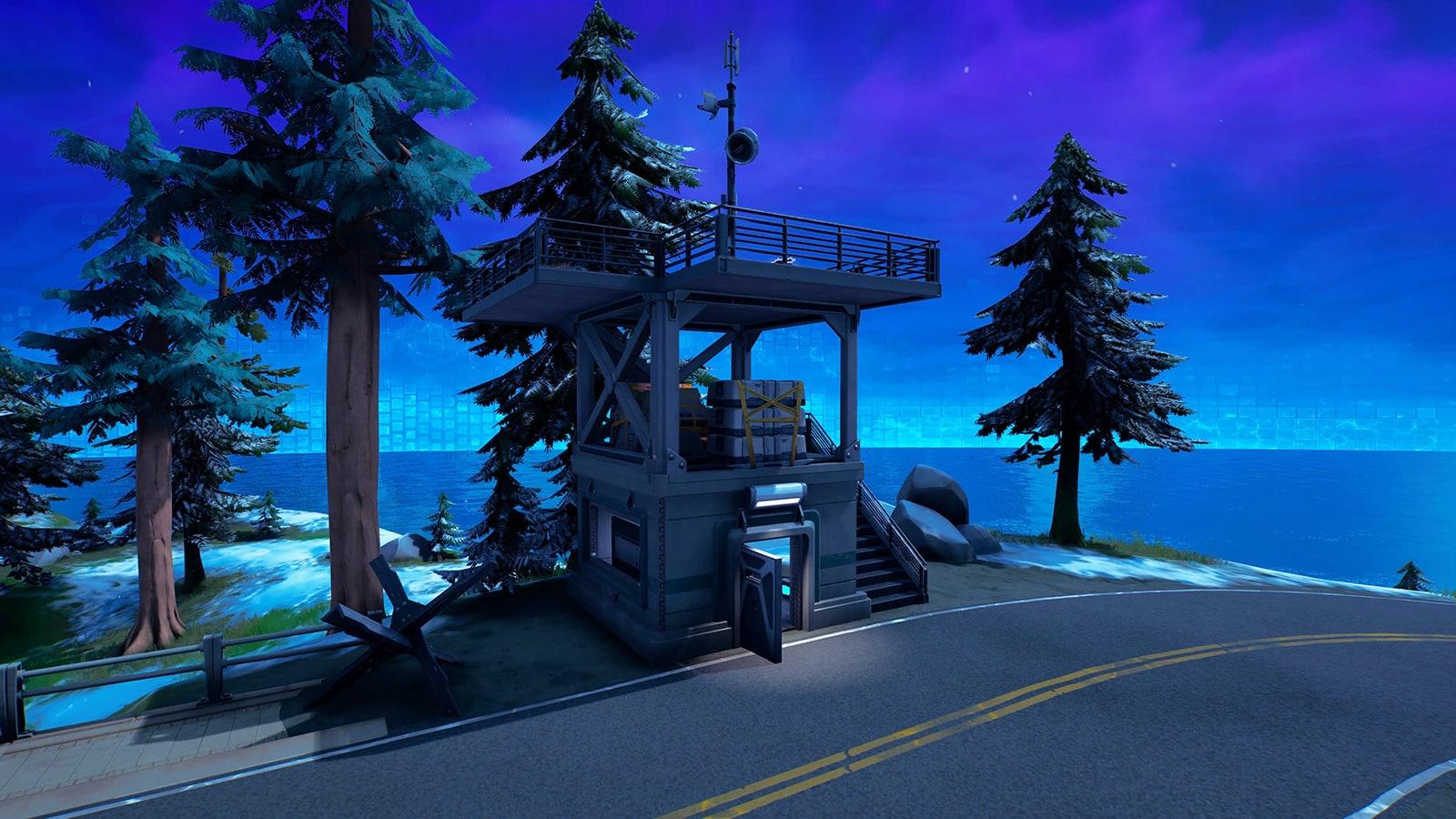 A building containing a fuel cell in Fortnite
