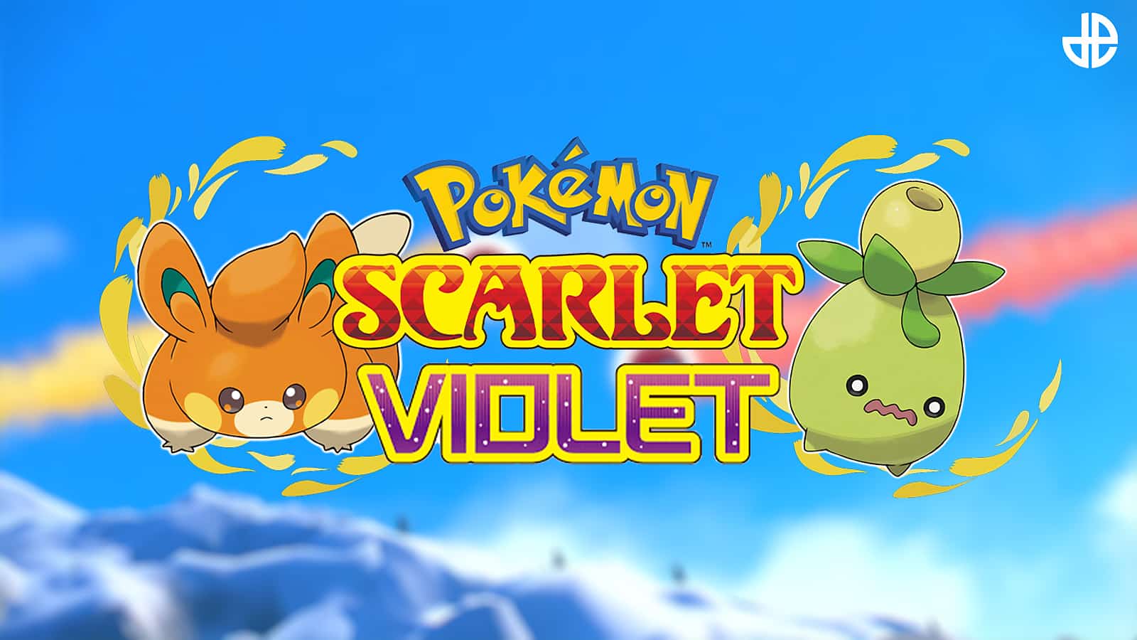 An image of Smoliv and Pawmi with the Pokemon Scarlet and Violet logo