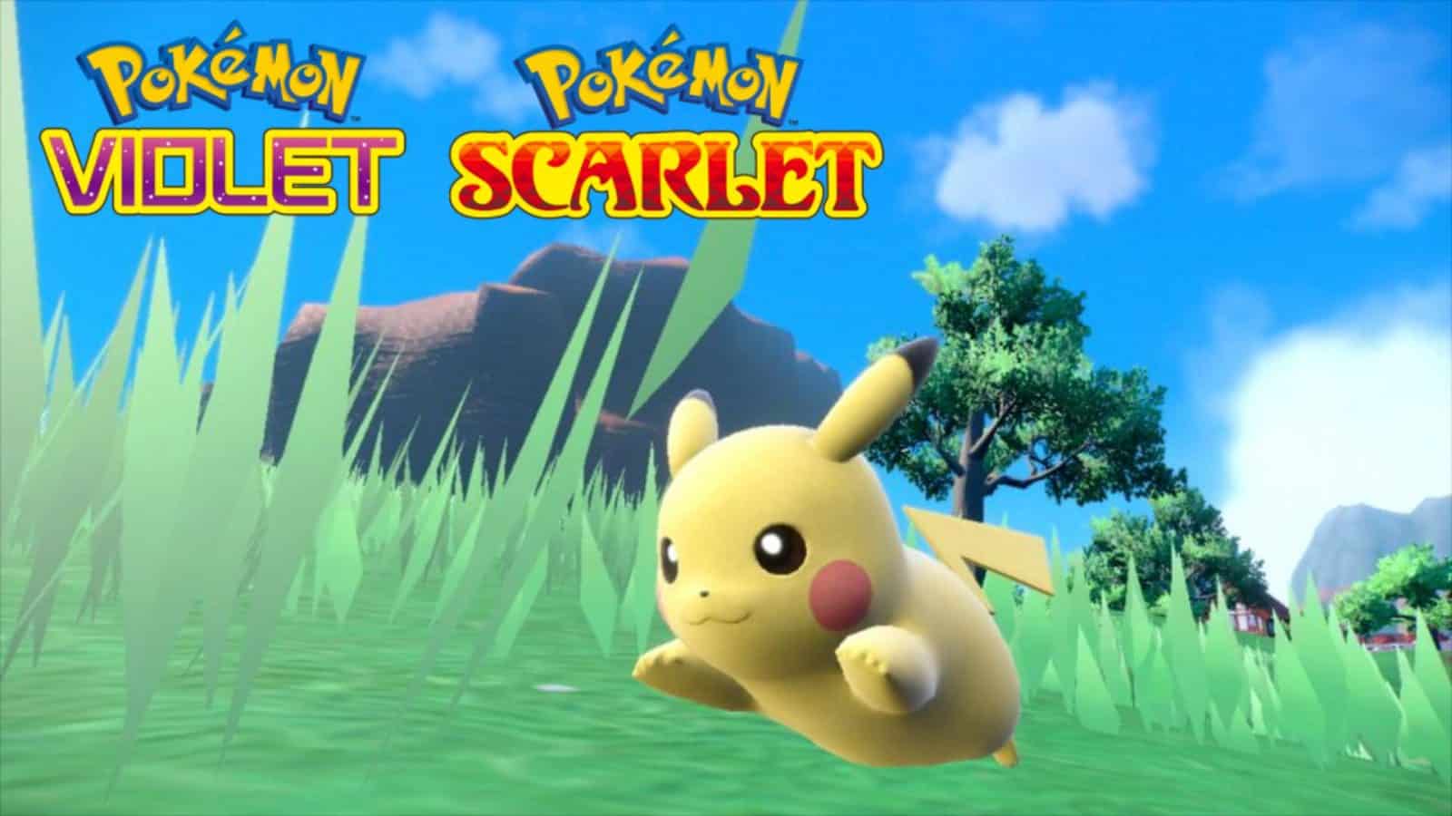 pikachu pouncing in pokemon scarlet and violet