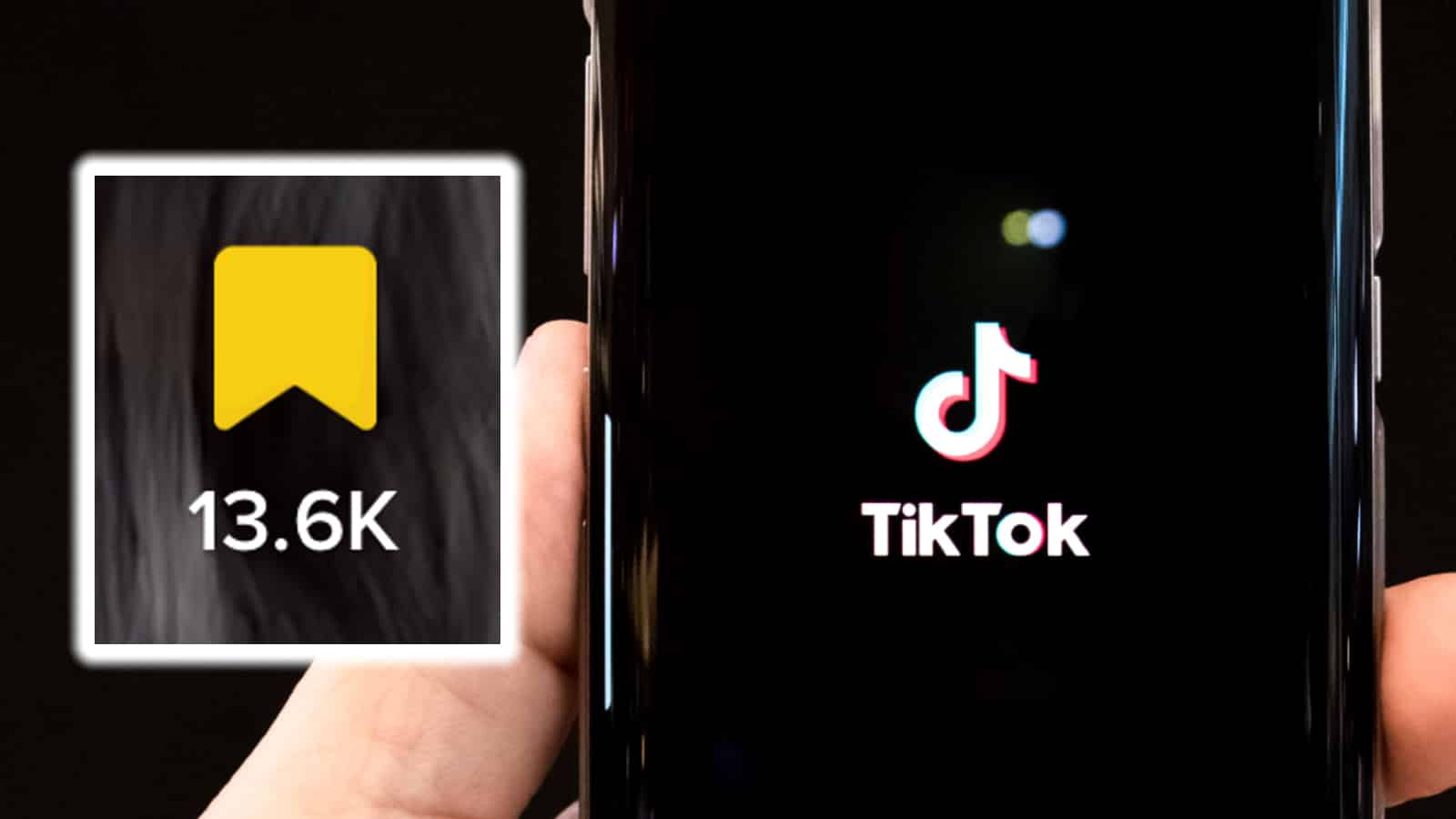 TikTok favorites icon next to phone
