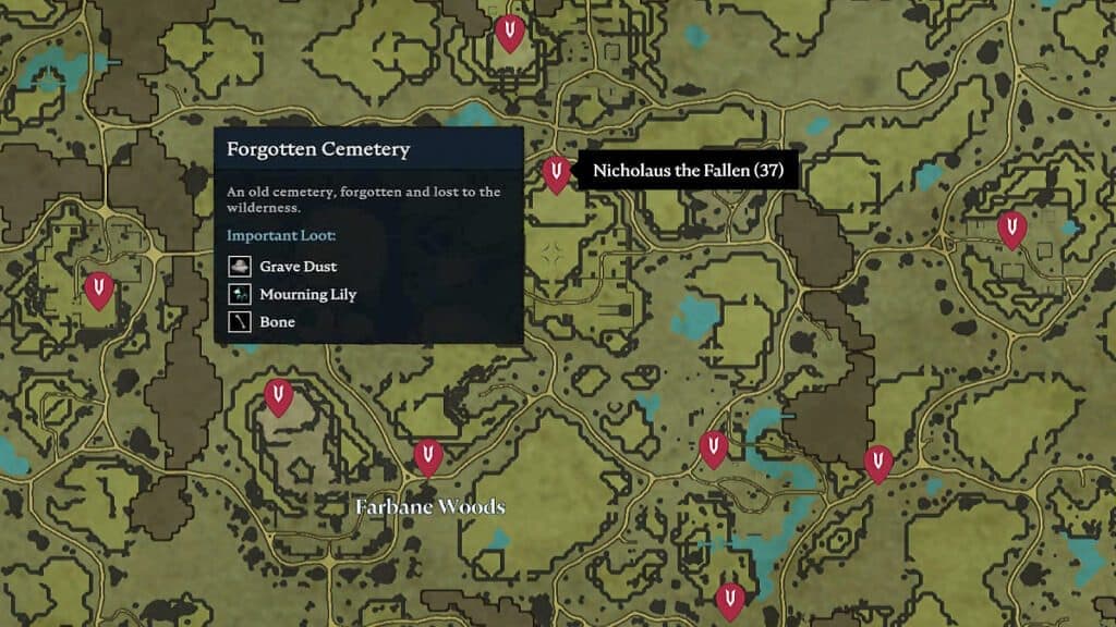 Location of Nicholaus The Fallen Boss in V Rising