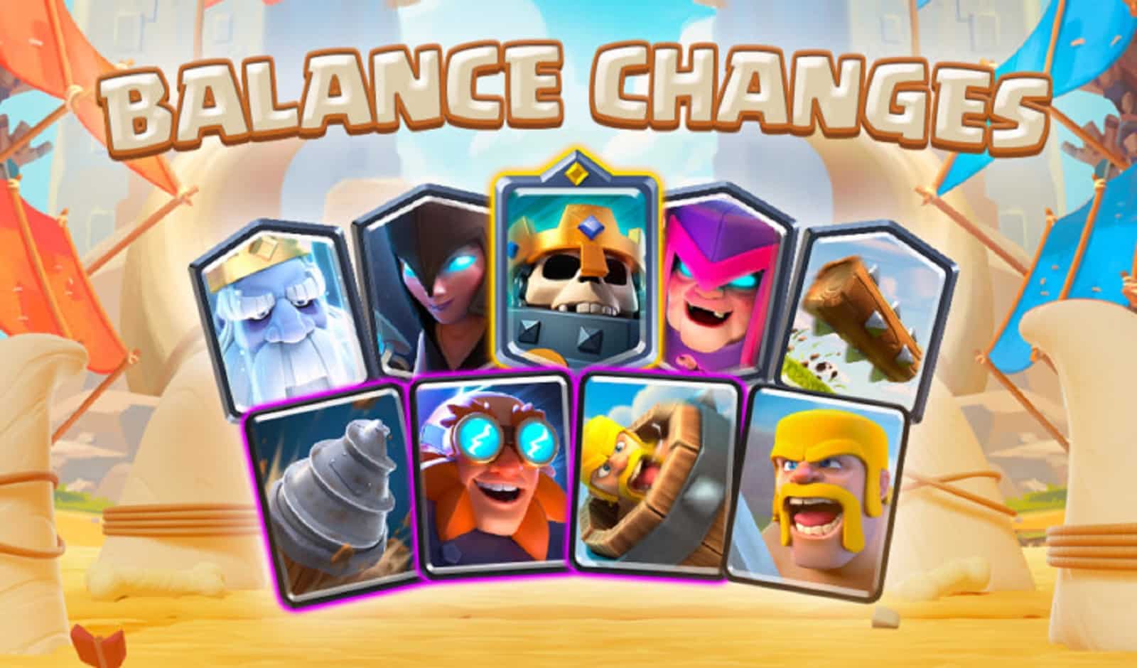 cover art for balance changes in clash royale season 36